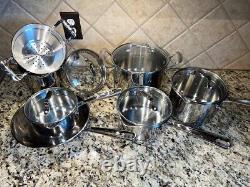 Emeril by All Clad Stainless Steel 10 Piece Cookware Set with Glass Lids Oven-Safe