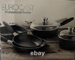 Eurocast Ferno Ceramic Non Stick 6 Piece Cookware Pots Pans Set Any Hob Types