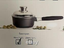 Eurocast Ferno Ceramic Non Stick 6 Piece Cookware Pots Pans Set Any Hob Types
