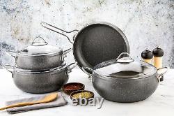 Evimsaray Alya Collection 7-Piece Non-Stick Granite Cookware Set