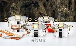 Evimsaray Safir Collection 8-piece Stainless Steel Cookware Set