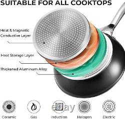 Fadware Pots and Pans Set, Non Stick Cookware Set 10-Piece for All Cooktops