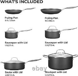 Fadware Pots and Pans Set Nonstick 10-Piece, Hard Anodized Nonstick Cookware Set