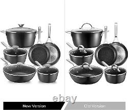 Fadware Pots and Pans Sets, Cookware Set 10-Piece for All Cooktops, Induction H