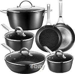Fadware Pots and Pans Sets, Non Stick Cookware Set 10-Piece for All Cooktops