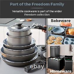 Freedom T800200 13 Piece Cookware Set with Ceramic Coating, Stackable Design and