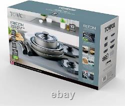 Freedom T800200 13 Piece Cookware Set with Ceramic Coating, Stackable Design and