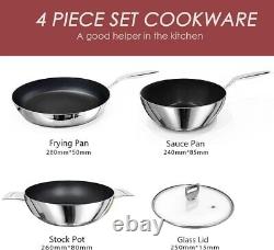 GIONIEN 4 Piece Non-Stick Cookware Set