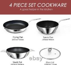 GIONIEN Nonstick Cookware Set, Induction Pots and Pans Sets 4-Piece