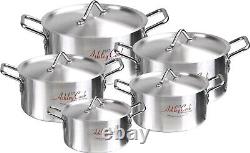 Galaxy Aluminium Cookware Set Stock Pots Cooking Pan Stew Large Casserole Pans