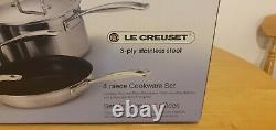 Genuine Le Creuset 3 -Ply Stainless Steel Non-Stick 4 Piece Cookware Set