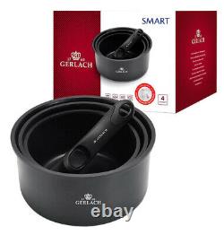 Gerlach Smart 4-piece Cookware Set Saucepans 16/18/20 Removable Handle Pots Pot