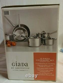 Giada De Laurentiis 10 Piece Cookware Set Tri-Ply Clad Professional Series