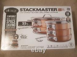 Gotham Steel Stackmaster Stackable 10 Piece Cookware Set