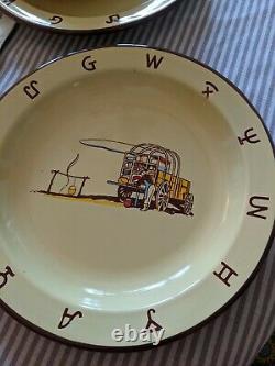 Great 18 Piece Set Of Monterrey Western Enamel Ware, Plates, Cereal Bowls, Mugs