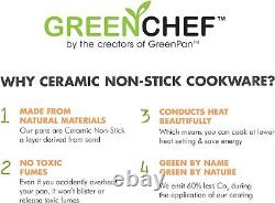 GreenChef Diamond Healthy Ceramic Non-Stick 7-Piece Cookware Pots and Pans Set