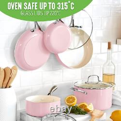GreenLife Artizan Healthy Ceramic Non-Stick 12-Piece Cookware Set, Pink