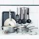 Greenlife Ceramic Non-stick 18 Piece Cookware Set Pots Pans Utensils Gray New