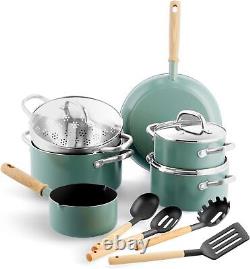 GreenPan Mayflower Healthy Ceramic Non-Stick 13-Piece Cookware Pots and Pans Set