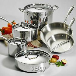 HENCKELS INTL' 10-Piece Stainless Steel Tri-Ply Clad Cookware Set NEW O/B
