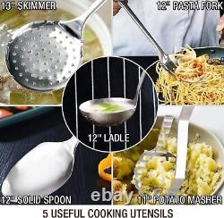 HOMI Chef 14-Piece Nickel Free Stainless Steel Cookware Set Nickel Free Stainl