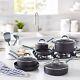 Hard Anodized Non-stick 12-piece Cookware Set, Grey Pots, Pans And Utensils
