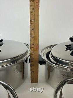 Health Craft Cookware 11 Piece Set 5ply Nicromium Surgical Steel Made In USA