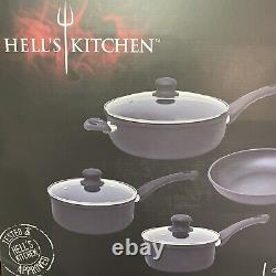 Hell's Kitchen 10 Piece Ultimate Cookware Set Black Sealed Box Great Gift