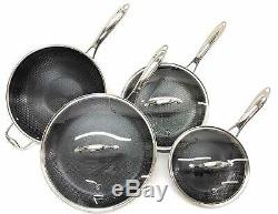 HexClad 7 Piece Hybrid Stainless/Nonstick inside and out cookware Set Commercial