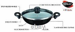 Induction-Base Non-Stick 3 Piece Cookware Set with Lid Black