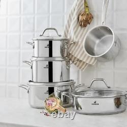 Induction Cookware Set, Karaca, Stainless Steel, 9 Piece, Silver