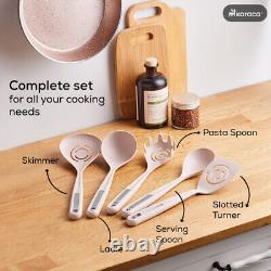 Induction Cookware and Kitchen Utensil Set, Karaca Biogranite 13 Piece, Rose