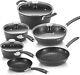 Induction Hob 10-piece Cookware Set, Non-stick, Silicone Handles