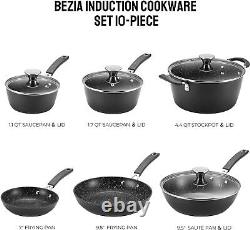 Induction Hob 10-Piece Cookware Set, Non-Stick, Silicone Handles