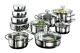Induction Hob Saucepan 20 Piece Cookware Set With Roasting Pot 4 Bowls Non Stick