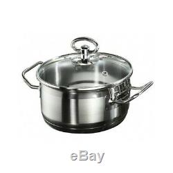 Induction Hob Saucepan 20 Piece Cookware Set with Roasting Pot 4 Bowls Non Stick