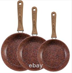 JML Copper Stone 3 Piece Non-Stick Frying Pans Set Cookware Brand New Kitchen