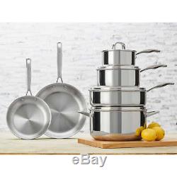 J. A. Henckels International 10-piece Tri-ply Real Clad Stainless Cookware Set