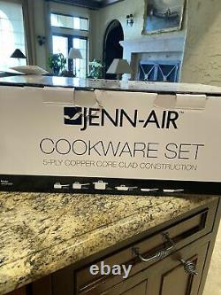Jenn Aire 5 Ply Copper Core Stainless 10 Piece Cookware Set. New