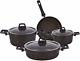 Karaca Biogranit Cookware Set, Black/gold, Base, Induction 7-piece Cookware Set