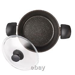Karaca Biogranite Non-Stick Induction Cookware Set, 7 Piece, Black Gold
