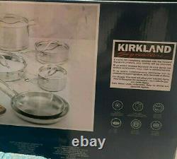 Kirkland Signature 10 Piece 5 Ply Clad Stainless Steel Cookware Set N. O. B