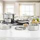 Kirkland Signature Cookware Set, Dishwasher Safe, Stainless Steel 10 Piece