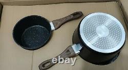 Kitchen Academy 15 Pieces Hammered Nonstick Granite-Coated Cookware Set