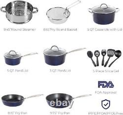 Kitchen Academy 15 Pieces Non-Stick Cookware Set, Nonstick Induction