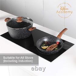 Kitchen Academy Induction Cookware Sets 12 Piece Cooking Pan Nonstick Set, and