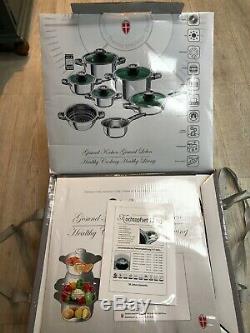 Kitchen Cooking Set Stainless Steel Pots Pans Cookware With Glass Lids 12 Pieces