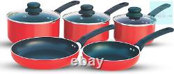 Kitchen King 8 Pieces Essentials Pots and Pans Cookware Set with Lids Non Stick