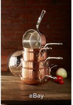 Lagostina Martellata 10-Piece Hammered Copper Tri-Ply Cookware Set