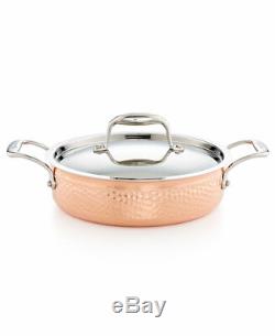 Lagostina Martellata Tri-Ply Copper & Stainless Steel 9-Piece Cookware Set New